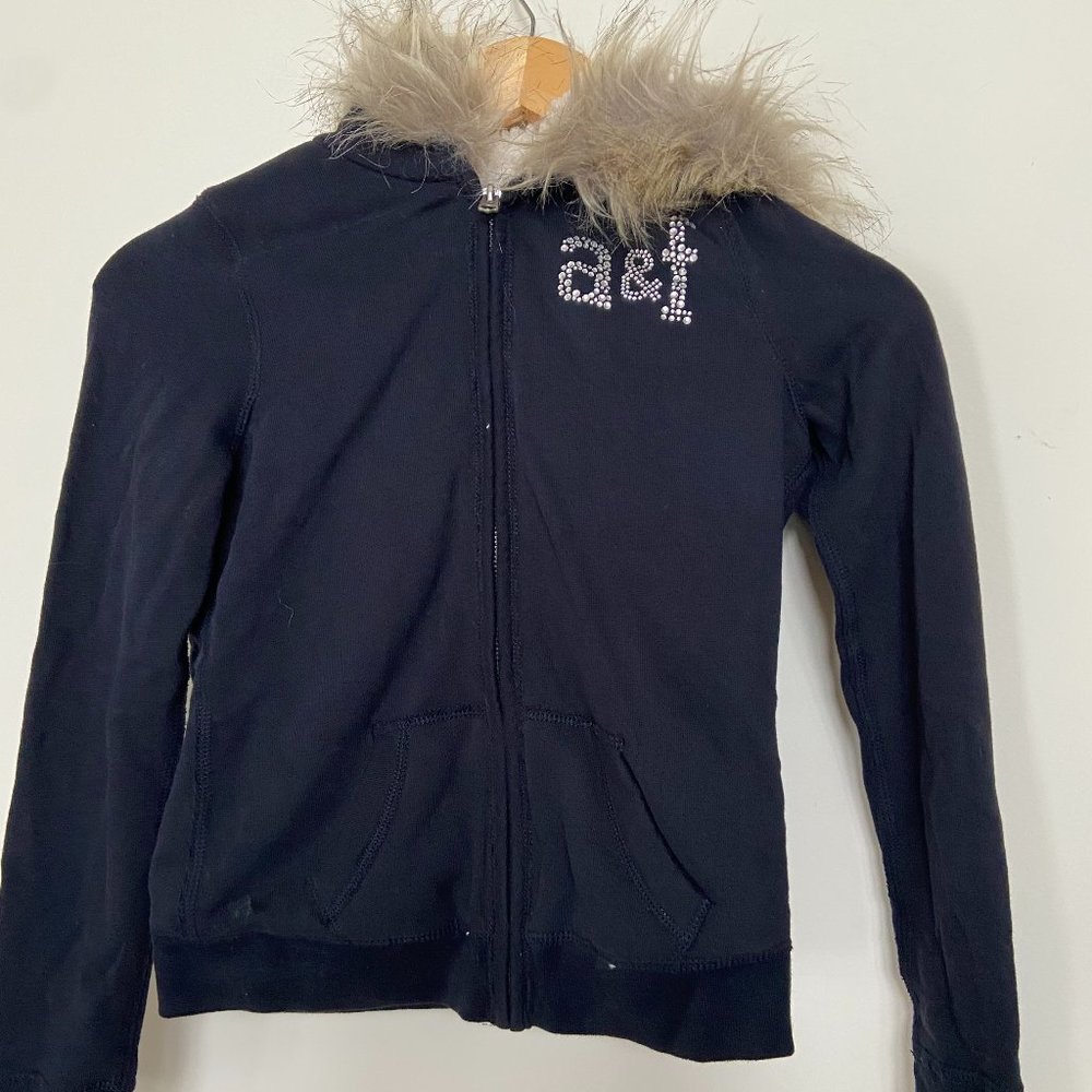 abercrombie kids soft sherpa and fur zip-up hoodie